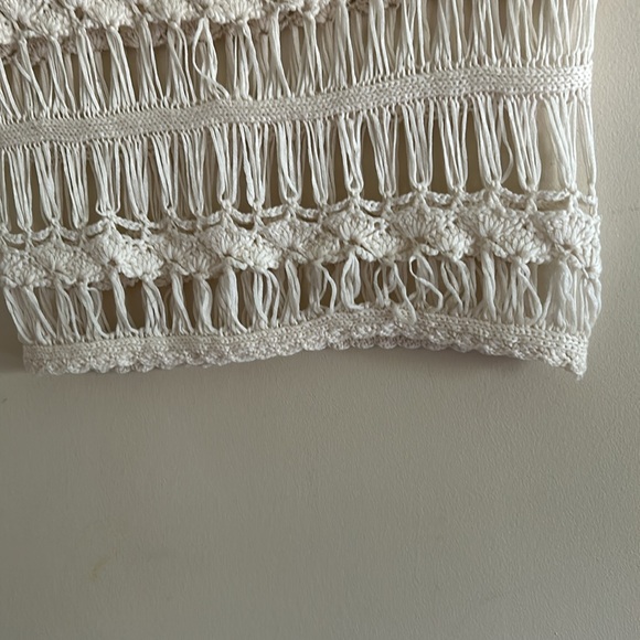 Candie’s Cream Chrochet Boho Crop Soft Shirt Size Small - Picture 4 of 5